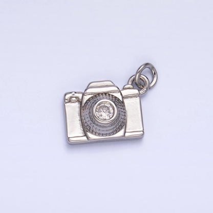 16K Gold Filled 13.5mm CZ Digital Camera Photography Charm in Gold &amp; Silver | Y-00464