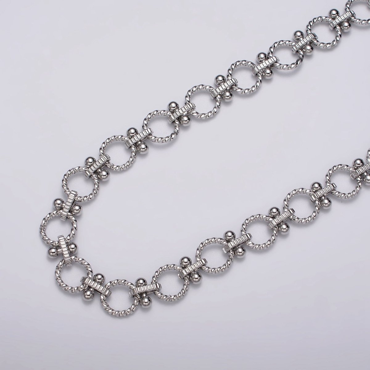 16k Gold Plated Designed Twisted Rolo Link Unfinished Chain in Gold &amp; Silver by Yard | ROLL-1165 ROLL-1166 Clearance Pricing