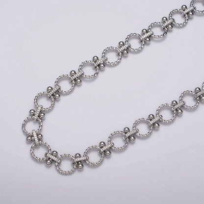 16k Gold Plated Designed Twisted Rolo Link Unfinished Chain in Gold &amp; Silver by Yard | ROLL-1165 ROLL-1166 Clearance Pricing