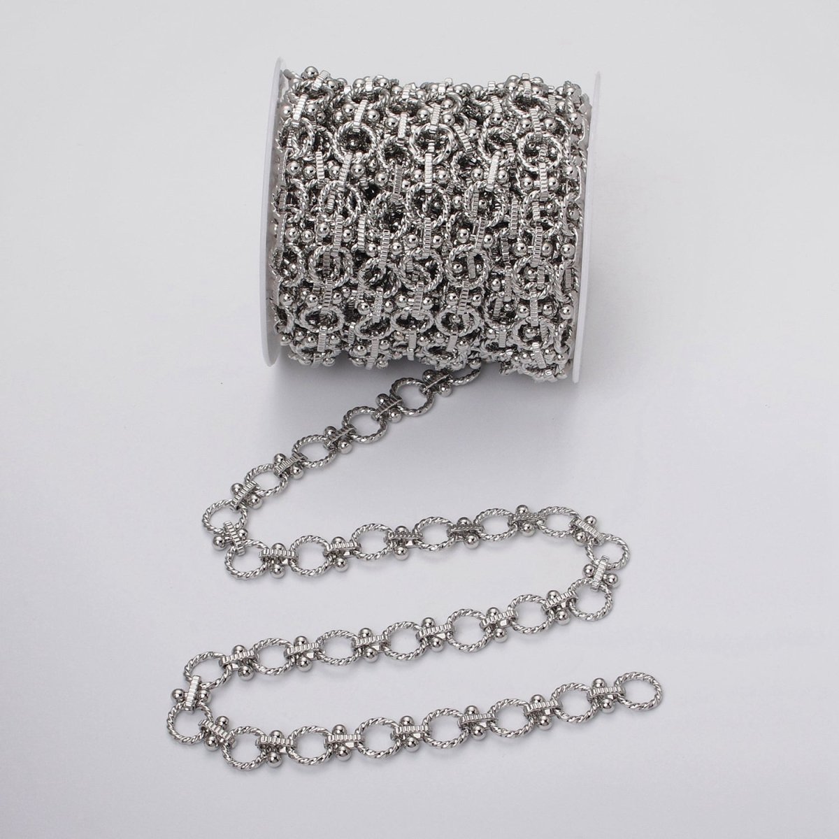 16k Gold Plated Designed Twisted Rolo Link Unfinished Chain in Gold &amp; Silver by Yard | ROLL-1165 ROLL-1166 Clearance Pricing