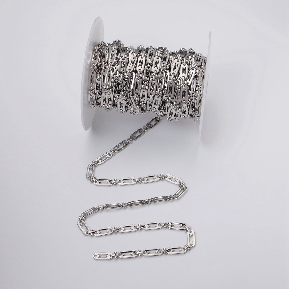16k Gold Filled Figaro Long and Short Fancy 5mm Unfinished Chain in Gold &amp; Silver | ROLL-1163 ROLL-1164 Clearance Pricing