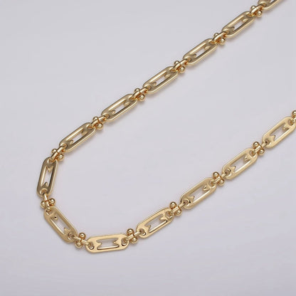 16k Gold Filled Figaro Long and Short Fancy 5mm Unfinished Chain in Gold &amp; Silver | ROLL-1163 ROLL-1164 Clearance Pricing