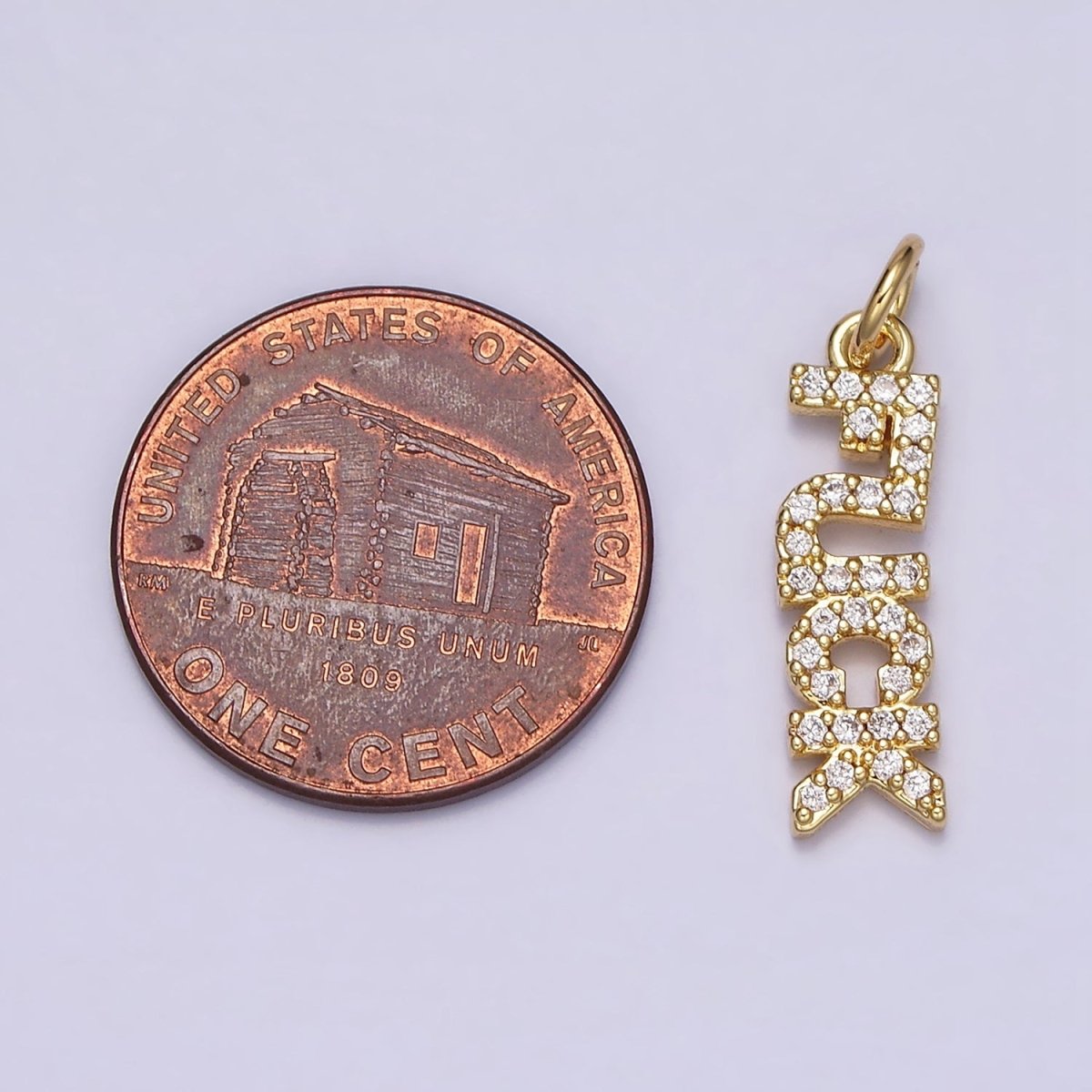 16K Gold Filled "FUCK" Script Micro Paved CZ Add-On Charm in Gold &amp; Silver | AC1329 AC1330
