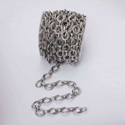 16k Gold Plated Geometric Hexagonal Link Unfinished Chain in Gold &amp; Silver | ROLL-1151 ROLL-1152 Clearance Pricing