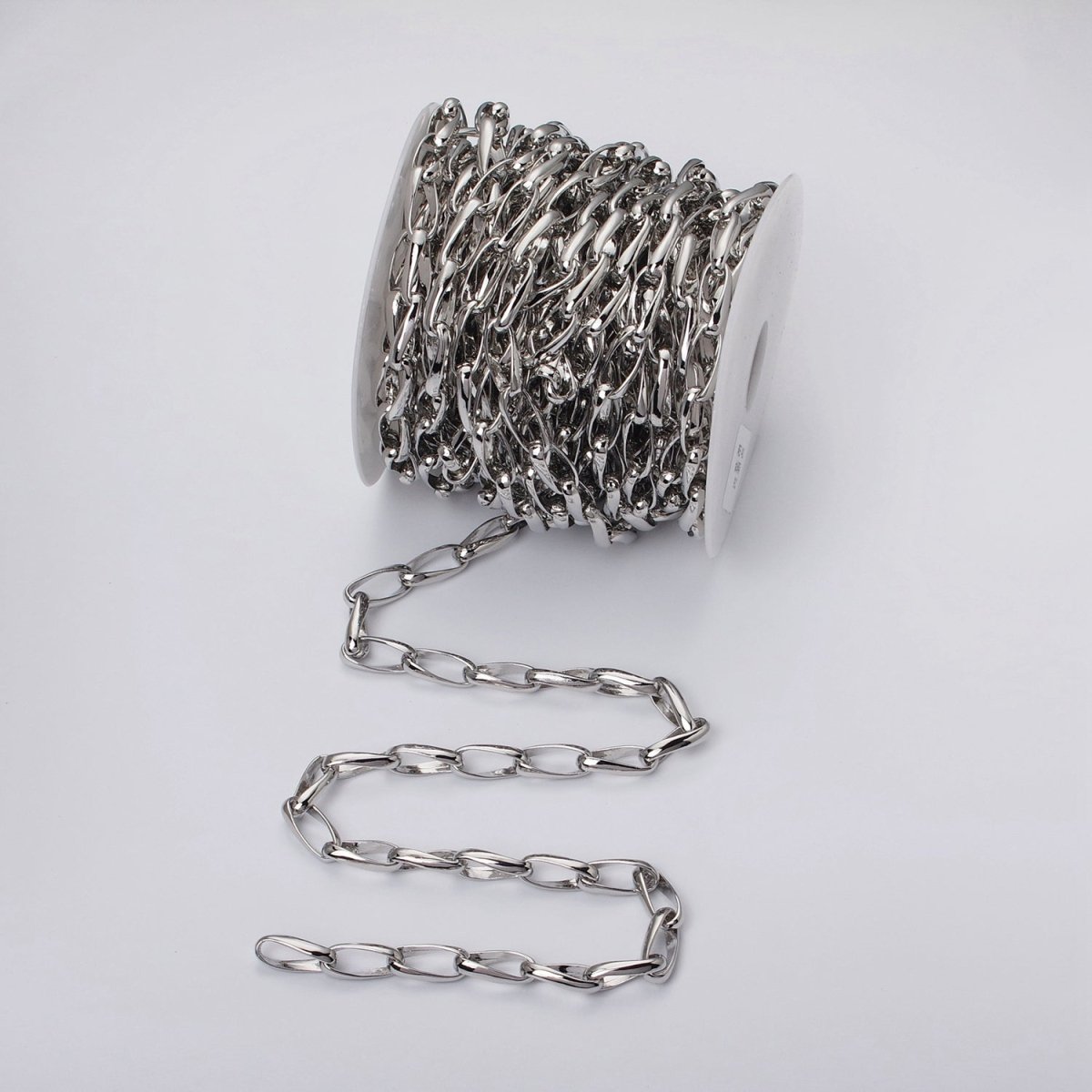 16k Gold Filled Geometric Twist Curved PaperClip Unfinished Chain by Yard in Gold &amp; Silver | ROLL-1169 ROLL-1170 Clearance Pricing