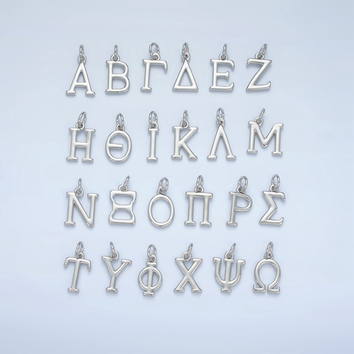 16K Gold Filled Greek Alphabet Personalized Charm in Gold &amp; Silver | A1271 - A1294