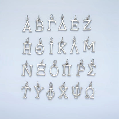 16K Gold Filled Greek Alphabet Personalized Charm in Gold &amp; Silver | A1271 - A1294