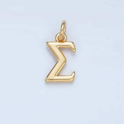 16K Gold Filled Greek Alphabet Personalized Charm in Gold &amp; Silver | A1271 - A1294