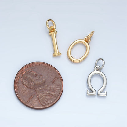 16K Gold Filled Greek Alphabet Personalized Charm in Gold &amp; Silver | A1271 - A1294