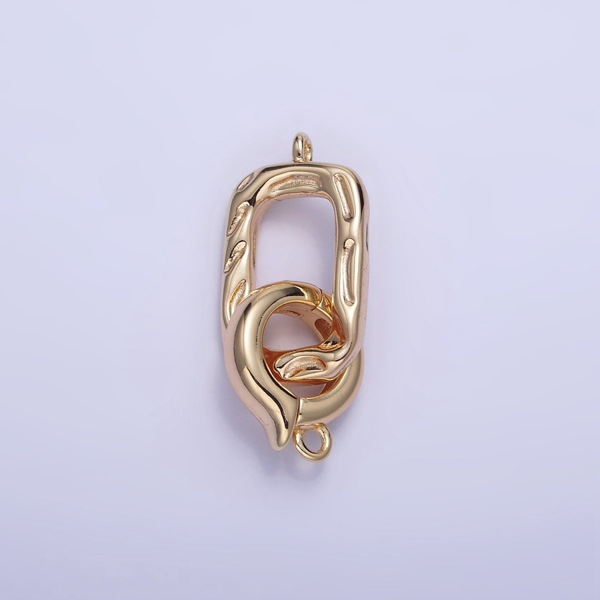 16K Gold Filled Hammered Rectangular Snap Latch Finding Set in Gold &amp; Silver | Z792