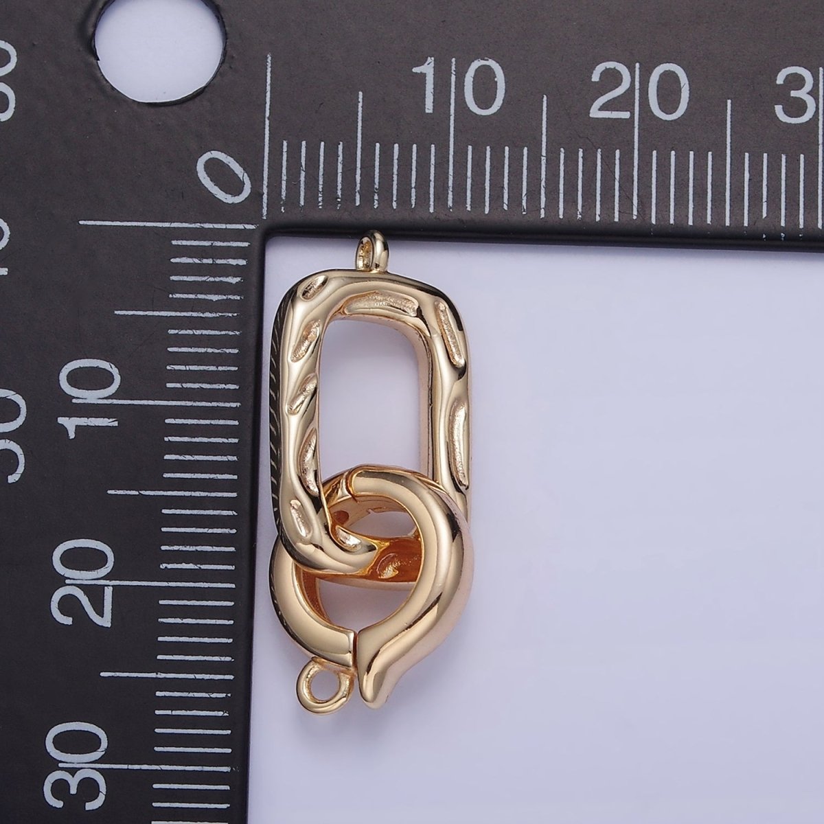 16K Gold Filled Hammered Rectangular Snap Latch Finding Set in Gold &amp; Silver | Z792