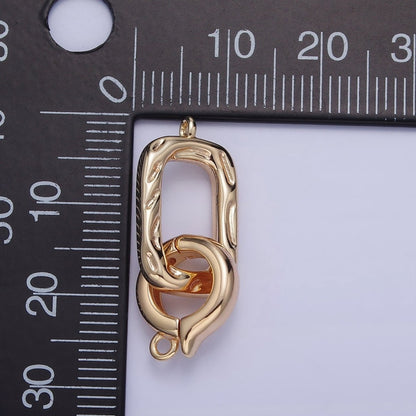 16K Gold Filled Hammered Rectangular Snap Latch Finding Set in Gold &amp; Silver | Z792