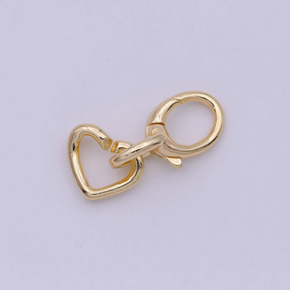 16K Gold Filled Heart Charm Holder with Lobster Clasp K-205