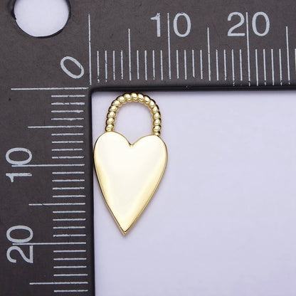 16K Gold Filled Heart Love Twisted Handle Padlock Charm | AC1177