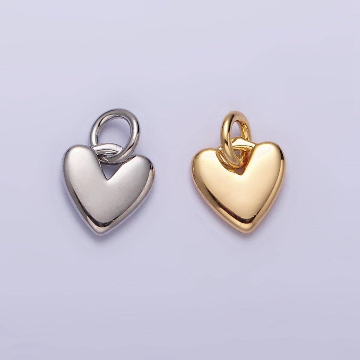 16K Gold Filled Heart Mini Add-On Charm in Gold &amp; Silver | AC-1342 AC-1343