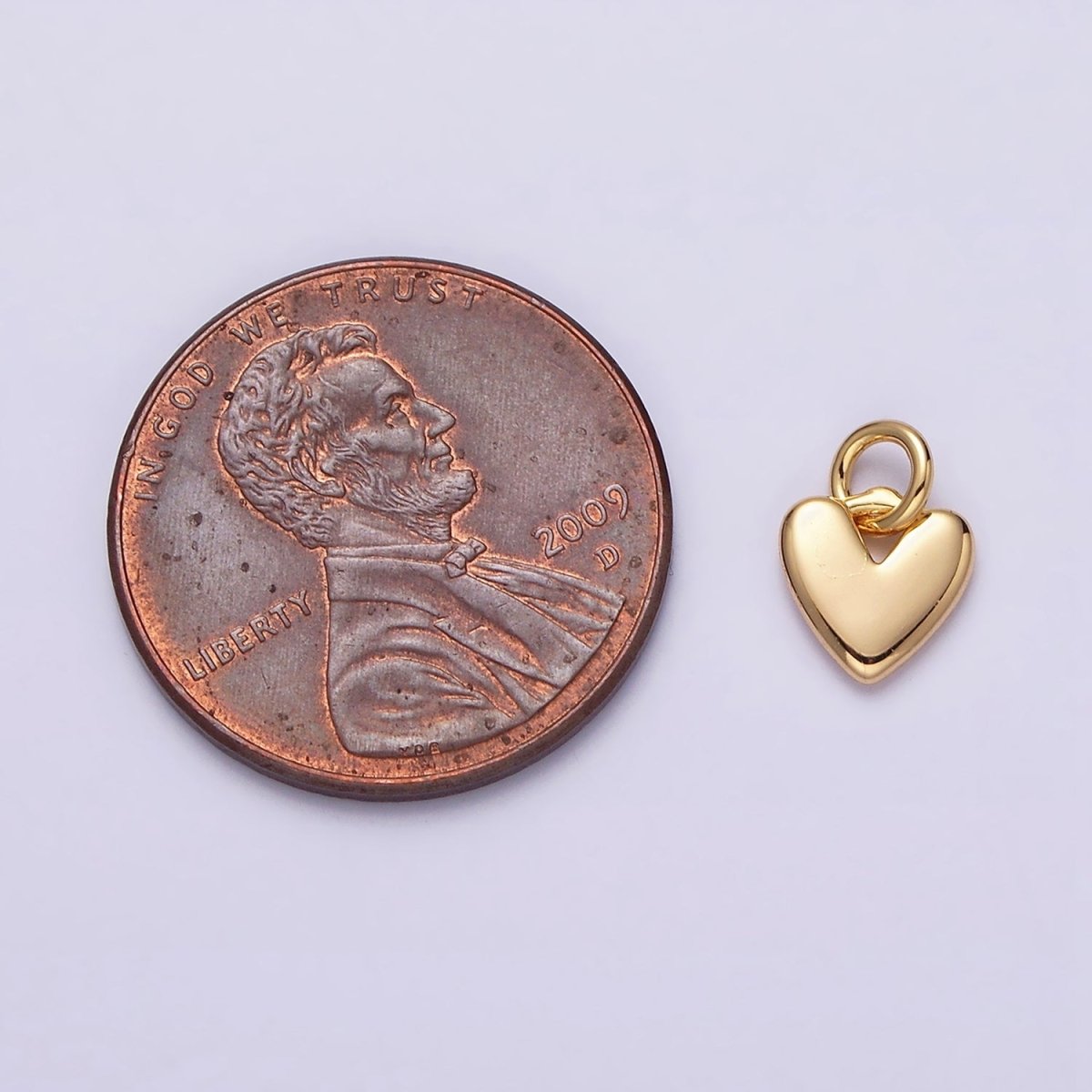 16K Gold Filled Heart Mini Add-On Charm in Gold &amp; Silver | AC-1342 AC-1343