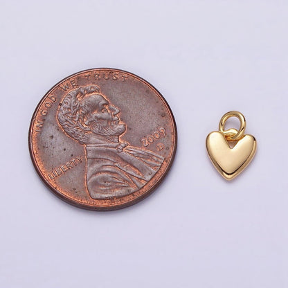 16K Gold Filled Heart Mini Add-On Charm in Gold &amp; Silver | AC-1342 AC-1343