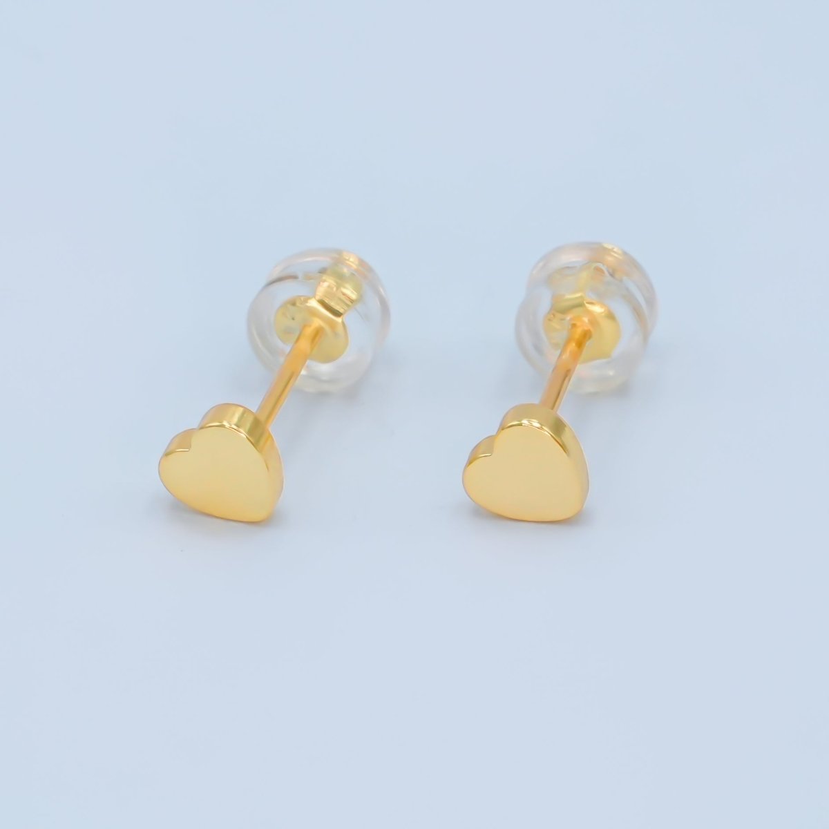 16K Gold Filled Heart Minimalist Stud Earrings | AB1462