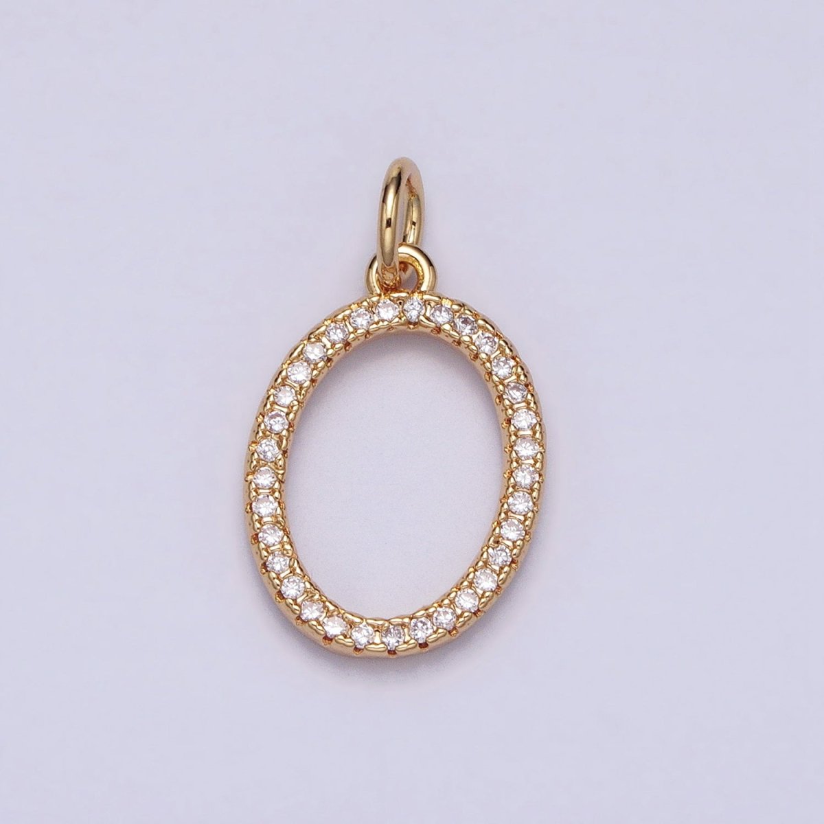 16K Gold Filled Initial Letter A-Z Curved Font Personalized Micro Paved CZ Charm | A-924-A-936