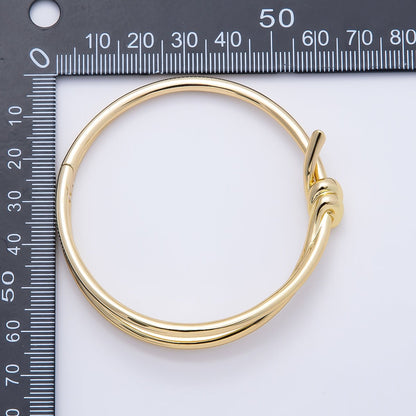 16K Gold Filled Knot Minimalist Geometric Bangle Bracelet | WA-04714