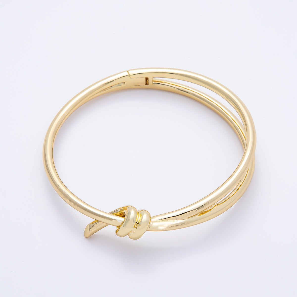 16K Gold Filled Knot Minimalist Geometric Bangle Bracelet | WA-04714