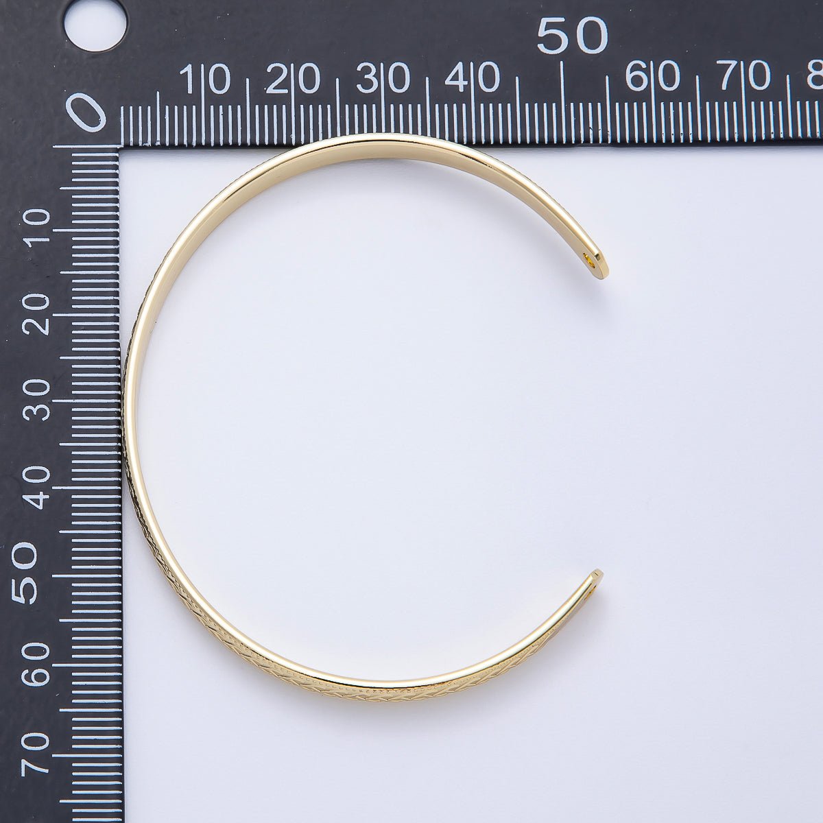 16K Gold Filled Geometric Lined Dotted Half Cuff Bracelet Finding for Bangle Supply | WA-04448