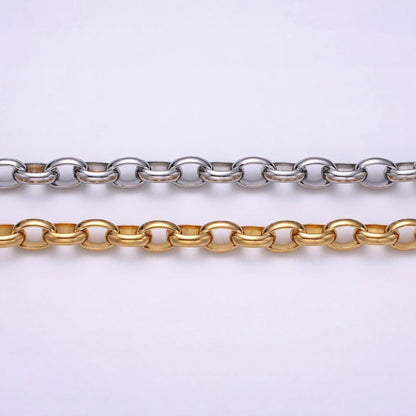 16K Gold Filled Large Chunky Gold, Silver Oval Chain, Thick Link Chain by the Yard Wholesale Chain Jewelry Supplies | ROLL-1273 ROLL-1274 Clearance Pricing