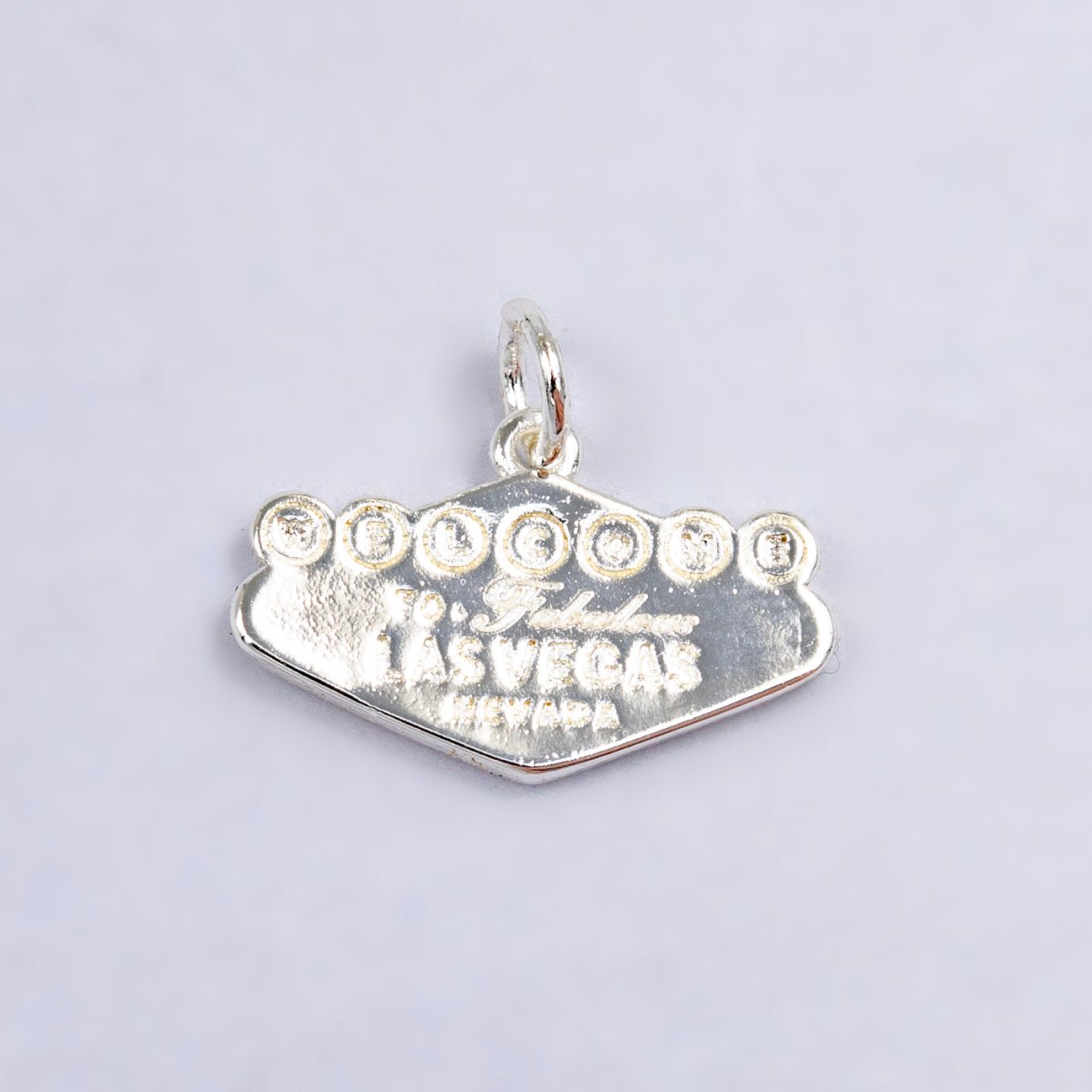 16K Gold Filled "Las Vegas" Sign Engraved Mini Charm in Gold &amp; Silver | X802