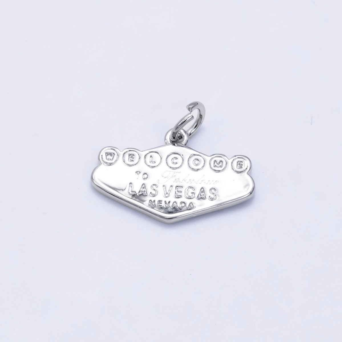 16K Gold Filled "Las Vegas" Sign Engraved Mini Charm in Gold &amp; Silver | X802