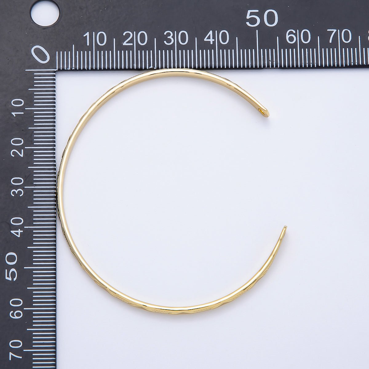 16K Gold Filled Multifaceted Geometric Dotted Lined Half Cuff Bracelet Finding for Bangle Supply | WA-04449