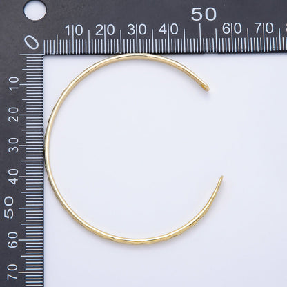 16K Gold Filled Multifaceted Geometric Dotted Lined Half Cuff Bracelet Finding for Bangle Supply | WA-04449