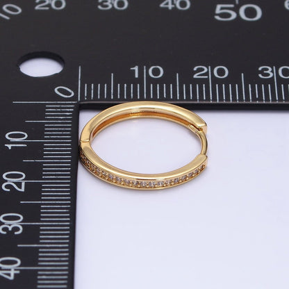 16K Gold Filled Micro Paved CZ 20mm Endless Hoop Earrings in Gold &amp; Silver | AD1332 AD1333