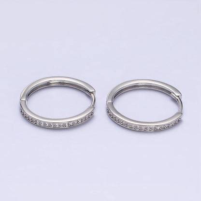 16K Gold Filled Micro Paved CZ 20mm Endless Hoop Earrings in Gold &amp; Silver | AD1332 AD1333