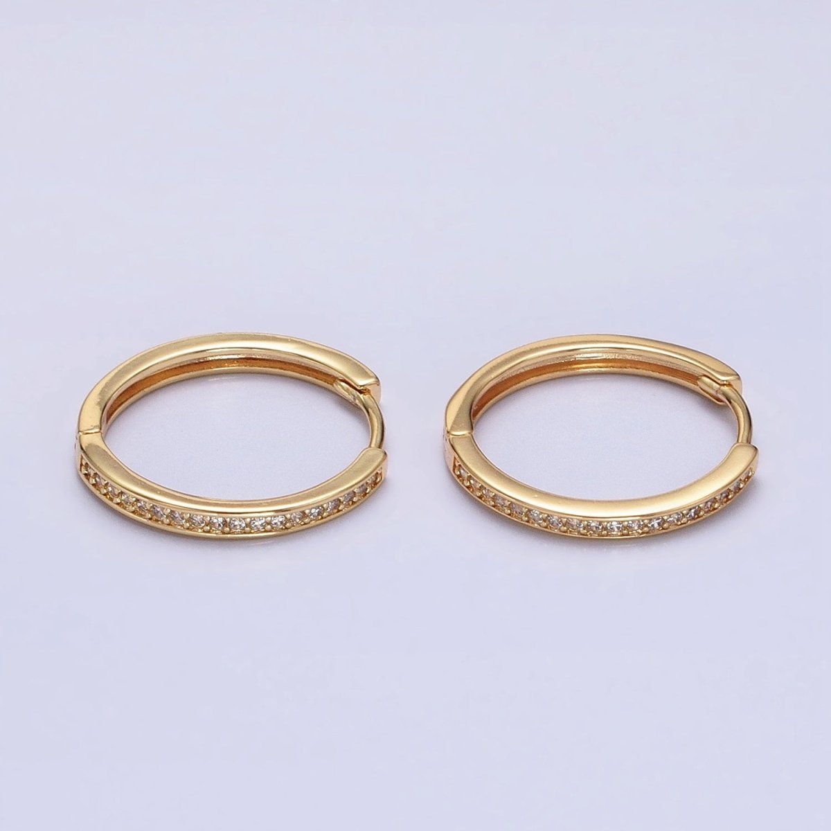 16K Gold Filled Micro Paved CZ 20mm Endless Hoop Earrings in Gold &amp; Silver | AD1332 AD1333