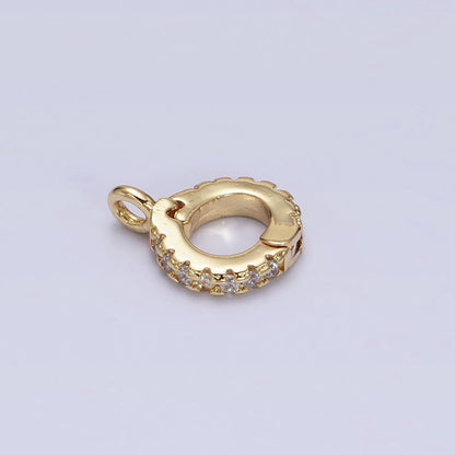 16K Gold Filled Micro Paved CZ Removable Interchangeable Bail Charm Holder Jewelry Supply | Z-402