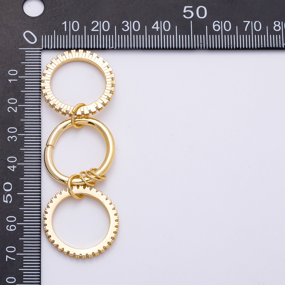 16K Gold Filled Micro Paved CZ Triple Interlock Ring | RINGS-00061