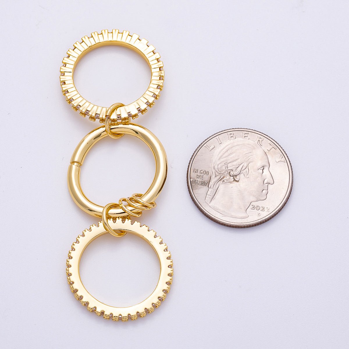 16K Gold Filled Micro Paved CZ Triple Interlock Ring | RINGS-00061