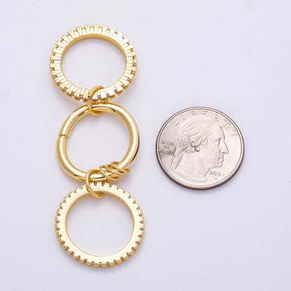 16K Gold Filled Micro Paved CZ Triple Interlock Ring | RINGS-00061
