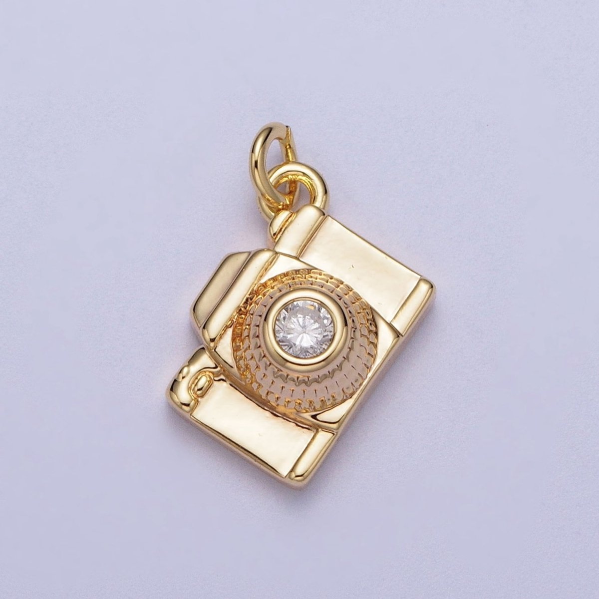 16K Gold Filled 13.5mm CZ Digital Camera Photography Charm in Gold &amp; Silver | Y-00464