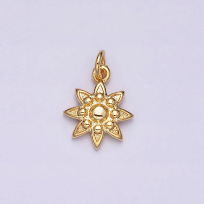 16K Gold Filled Mini Celestial Sun Beaded Add-On Charm | AC-1165