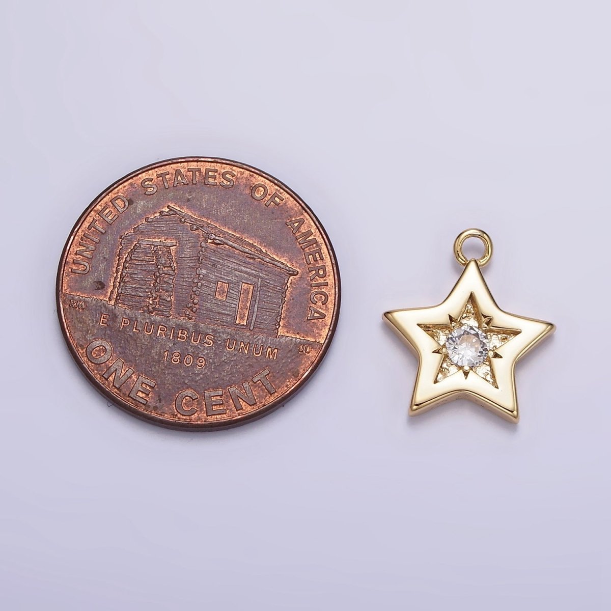 16K Gold Filled Mini Clear CZ Celestial Star Add-On Charm | N956