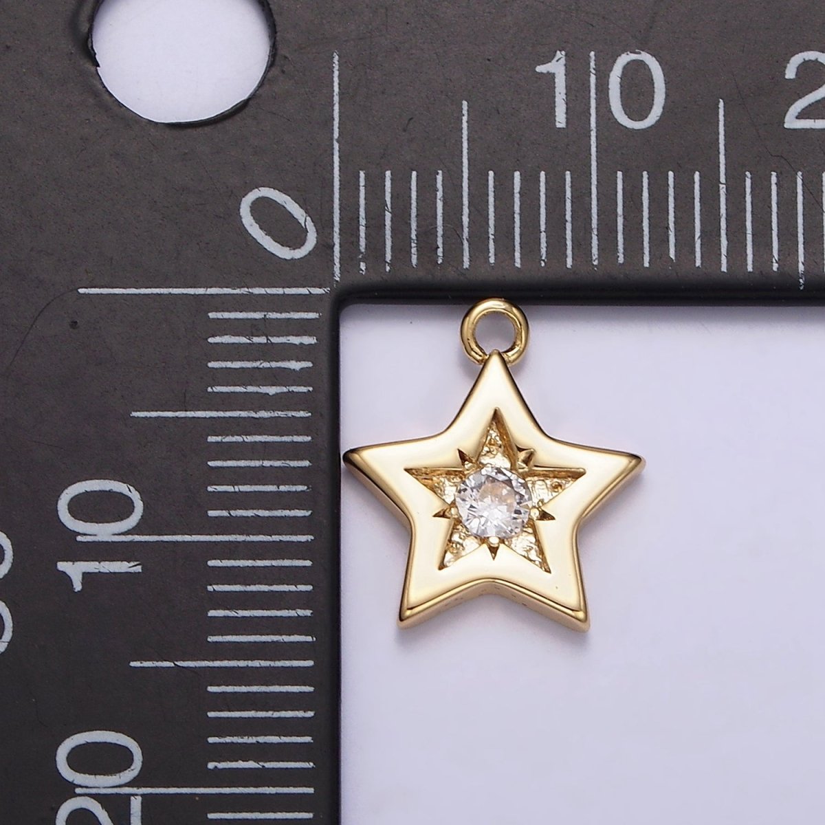 16K Gold Filled Mini Clear CZ Celestial Star Add-On Charm | N956