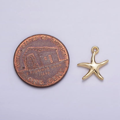 16K Gold Filled Mini Minimalist Star Fish Ocean Animal Add-On Charm | N-954