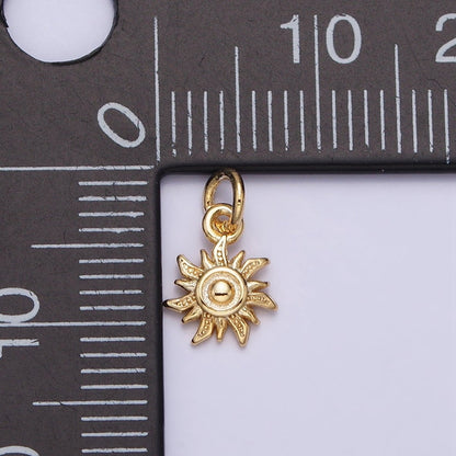 16K Gold Filled Mini Spiral Celestial Sun Dotted Add-On Charm | AC1143