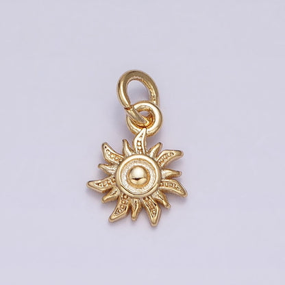 16K Gold Filled Mini Spiral Celestial Sun Dotted Add-On Charm | AC1143