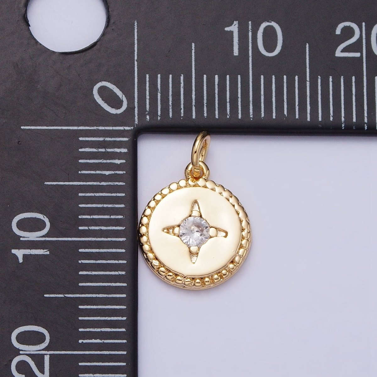 16K Gold Filled Mini Star CZ Braided Round Add-On Charm in Gold &amp; Silver | AC1221 AC1222
