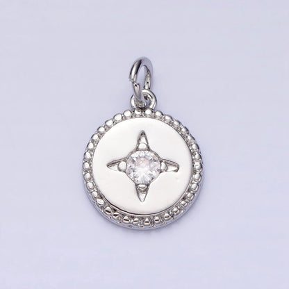 16K Gold Filled Mini Star CZ Braided Round Add-On Charm in Gold &amp; Silver | AC1221 AC1222