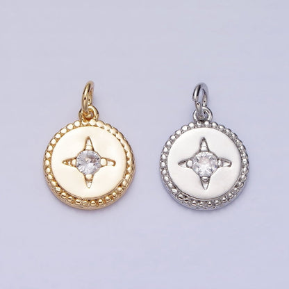 16K Gold Filled Mini Star CZ Braided Round Add-On Charm in Gold &amp; Silver | AC1221 AC1222
