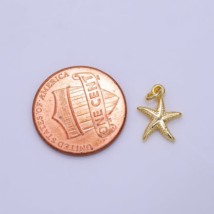 16K Gold Filled Mini Textured Star Fish Ocean Animal Add-On Charm | N-945