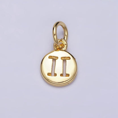 16K Gold Filled Mini Zodiac Horoscope Sign Personalized Add-On Open Round Charm | A-A1415-A-A1420